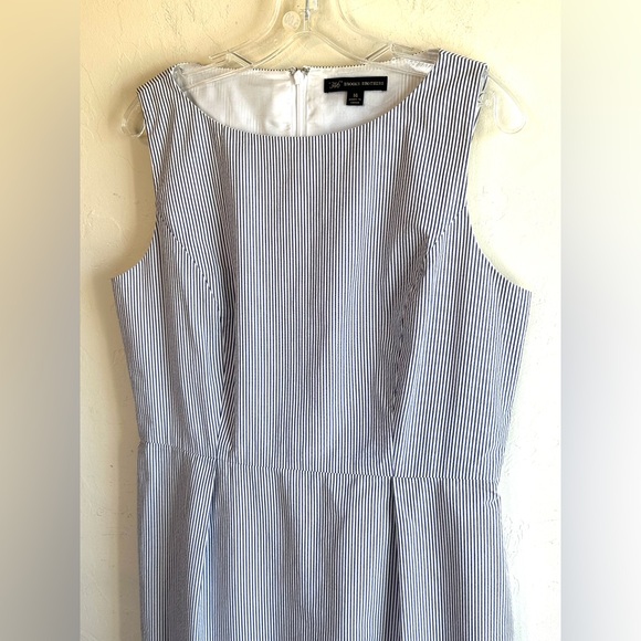 Brooks Brothers Blue/White Striped Classic Preppy Minimalist Summer Dress Sz 14 - Picture 3 of 12